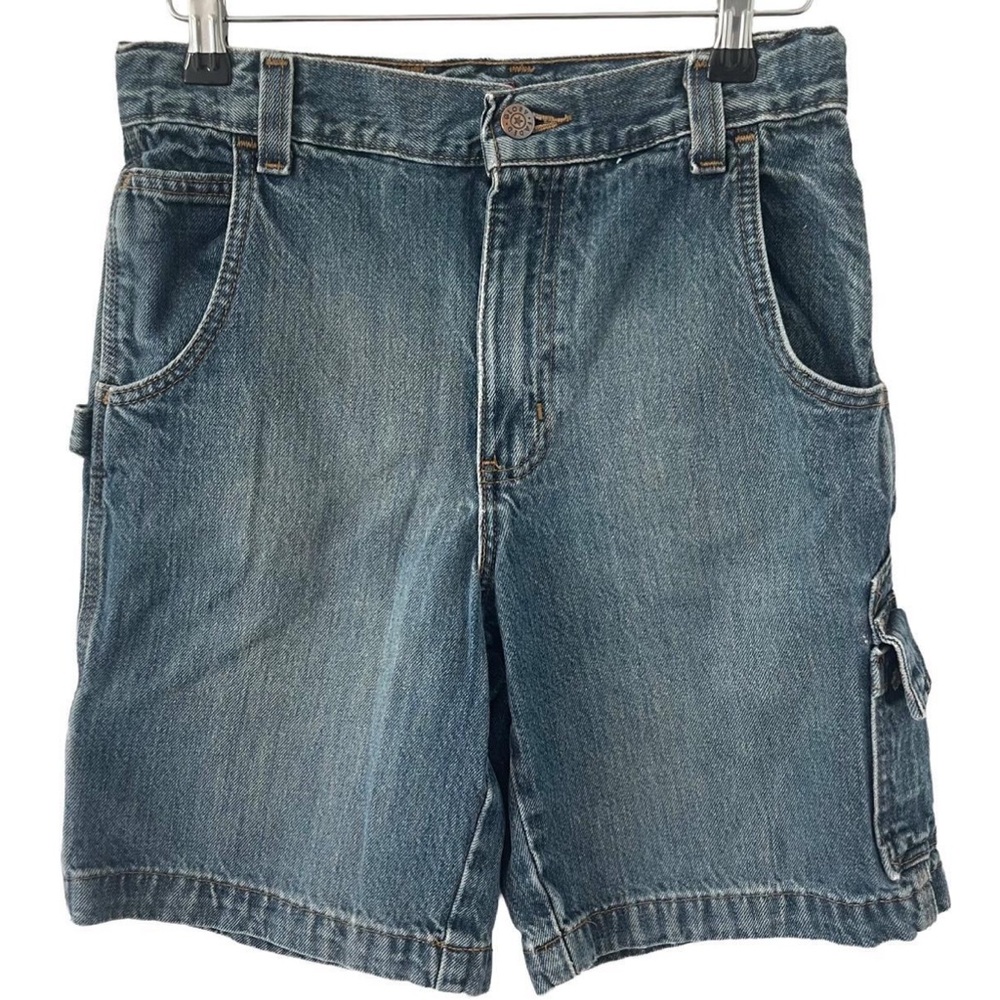 Y2K Faded Glory Boys Classic Blue Denim Cargo Shorts